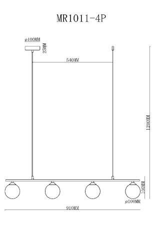 Светильник подвесной Myfar STACY (СТАЦЫ) MR1011-4P