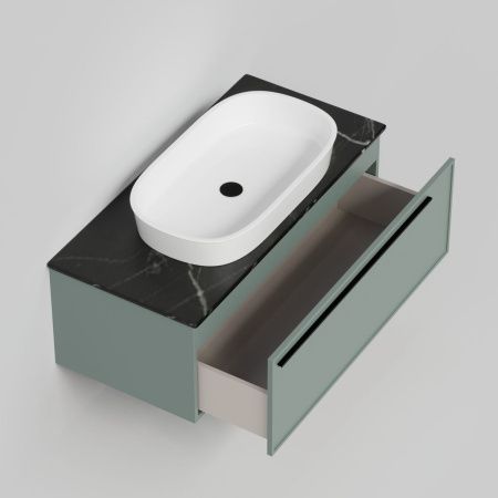 Тумба со столешницей La Fenice ELBA NFNC-01-ELB-G-100-3-GB 100х50 подвесная цвет синий/серый