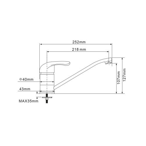 Смеситель для кухни Olisan PROFI PF1506 на мойку хром - фото 3