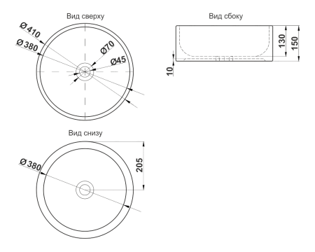 Раковина мебельная из сантехнического фаянса Melana MLN-7078A 41 7078A-805 40х40 накладная цвет белый без отверстий под смеситель