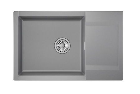 Кухонная мойка Granula 7807, АЛЮМИНИУМ 80х50 цвет серый поверхность матовая