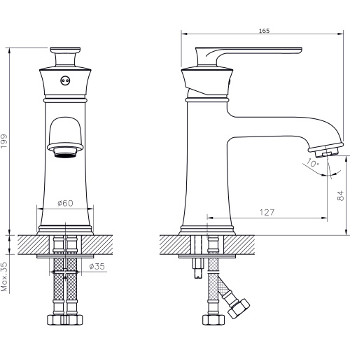 Смеситель Rush Flores FL0835-11 на раковину хром - фото 2