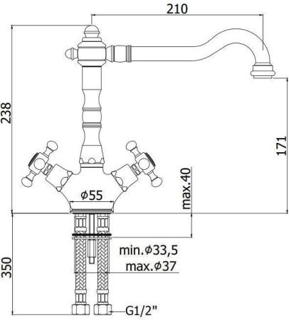 Смеситель для кухни Paffoni Belinda FBLV180CR на мойку хром