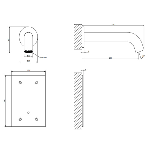 Смеситель для раковины Gessi Gessi316 54015#239 встраиваемый в стену нержавеющая сталь (внешняя часть) - фото 2
