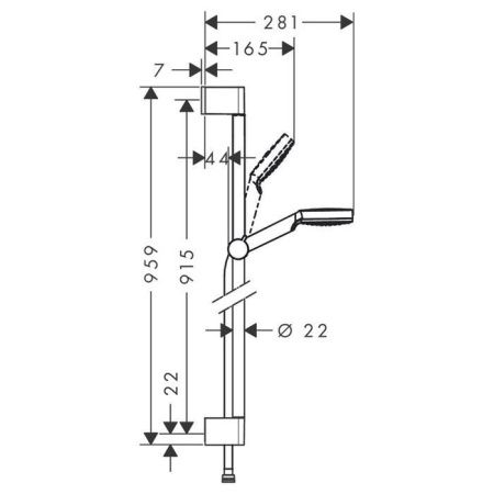 Душевой гарнитур Hansgrohe Crometta 26537400 настенный хром