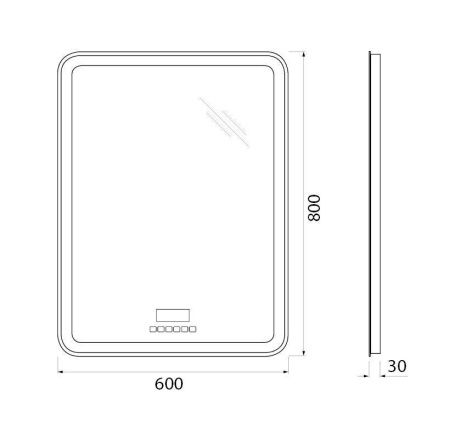 Зеркало с подсветкой и антизапотеванием BelBagno Marino SPC-MAR-600-800-LED-TCH-RAD 60х80 подвесное