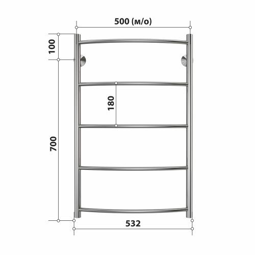 Полотенцесушитель водяной Stelmix 4670078541130 55х80 хром - фото 3