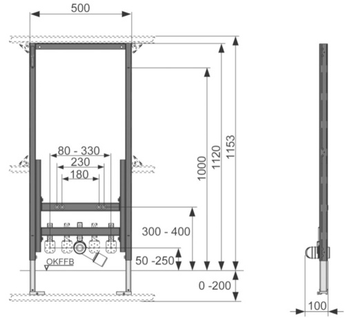 Инсталляция для биде Tece Profil 9330000 - фото 4