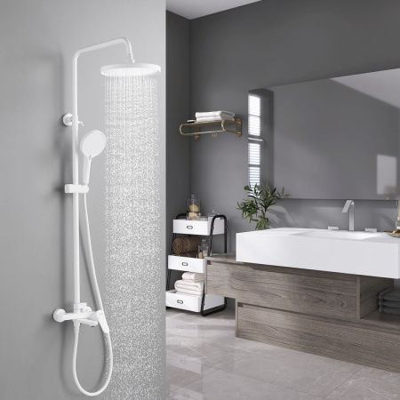 Душевая стойка Shevanik S4336C настенная цвет белый