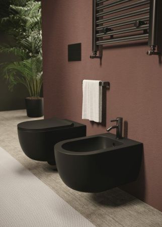 Чаша унитаза подвесная Alice Unica 32240108 цвет черный без сиденья безободковая