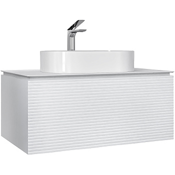 Тумба под раковину Jorno STONE Stn.01.100/P/W/JR 100х42х53 подвесная цвет белый