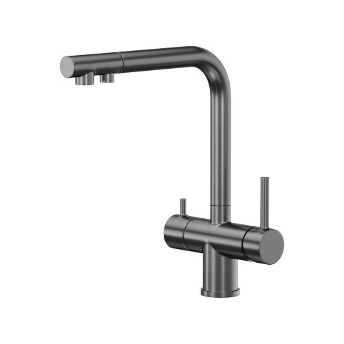 Смеситель для кухни Reflexion Lago RX9903BL на мойку вороненая сталь - фото 2