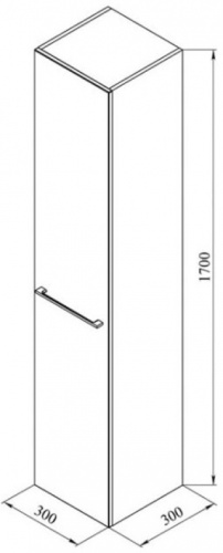 Шкаф-пенал De Aqua Токката 00167336 30х30х170 подвесной цвет бежевый - фото 2