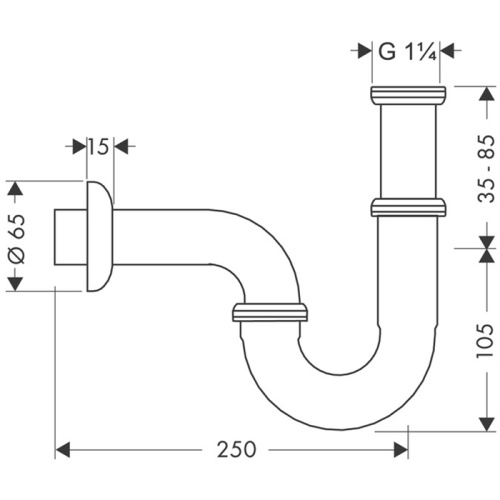 Сифон для раковины Hansgrohe 53002000 хром - фото 2