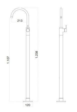 Смеситель Webert RI832101010 напольный золото