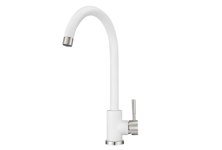 Смеситель для кухни Granula ST-4031 БЕЛЫЙ на раковину/столешницу белый