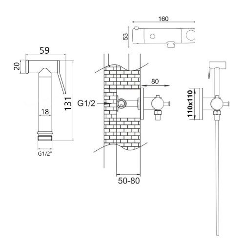 Гигиенический душ со смесителем Rose R915 хром - фото 3