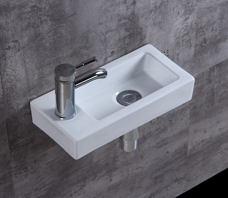 Раковина из санфаянса CeramaLux 9272R 37х18 накладная цвет белый 1 отверстие под смеситель