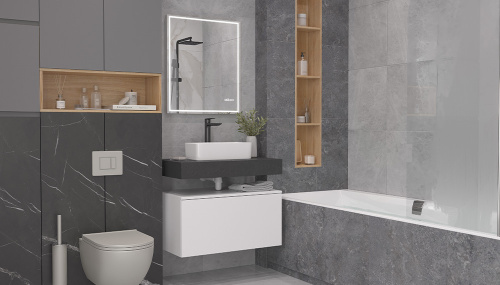 Столешница Velvex UNIT st.UNI.80-627 80х50х11 подвесная цвет графит - фото 5