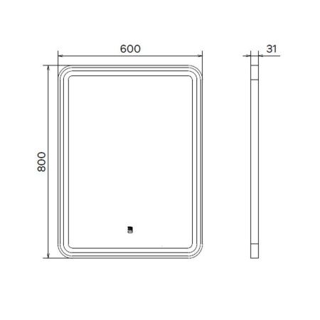 Зеркало с подсветкой Comforty Ситара 00-00014168CF 60х80 подвесное