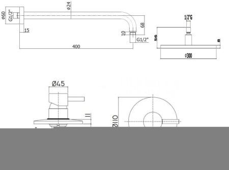 Душевая система Paffoni Light KITLIG011NOKING встраиваемая в стену цвет черный