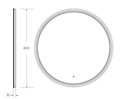 Зеркало с подсветкой Cezares ECO CZR-SPC-ECO-800-LED-TCH 80х80 подвесное
