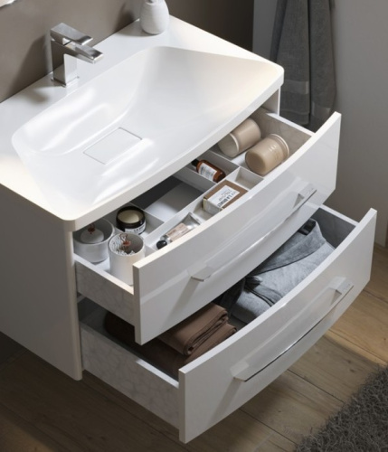 Тумба под раковину Aqwella Y NER0108 80х48х49 подвесная цвет белый - фото 3