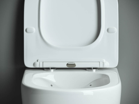 Унитаз подвесной Ceramica Nova MONO CN1905 белый с сиденьем микролифт безободковый душевой смыв