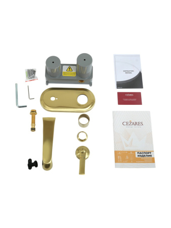 Смеситель для раковины Cezares LIBERTY LIBERTY-BLI-BORO-W0 встраиваемый в стену золото