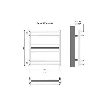Полотенцесушитель Aquatek Бетта AQ KRC0760BL 50х60 водяной черный