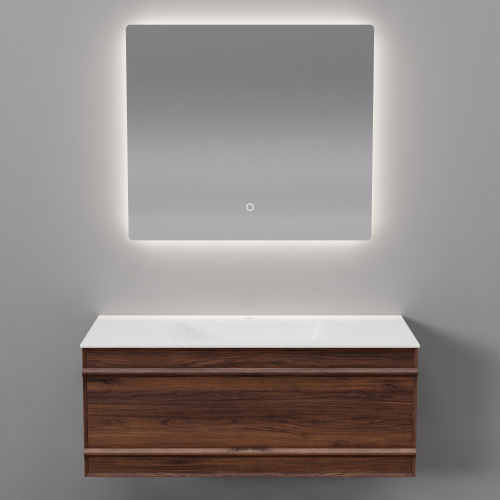 Тумба с раковиной+зеркало ArtDecco Bridget (Бриджит) ABR10W22S2M0 100x45x40 подвесная цвет черный орех - фото 5