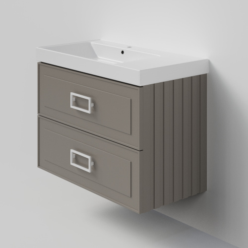 Тумба с раковиной La Fenice Cubo TWIN NFNC-01-CUB-C-90-2-2-90-2L 91х62х49 подвесная цвет бежевый - фото 2