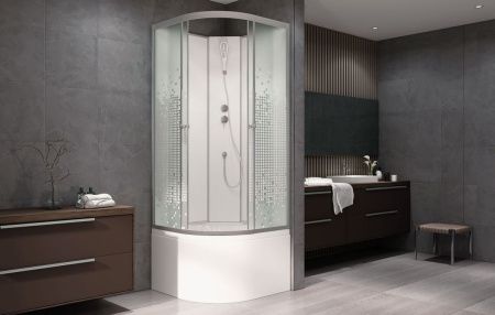 Душевая кабина AvaCan L910N 100х100 четверть круга без крыши ориентация универсальная