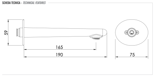 Излив Remer Vanity 91V настенный хром - фото 2