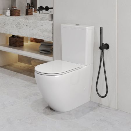 Унитаз напольный с бачком Grossman Торнадо GR-4407SQ белый с сиденьем микролифт безободковый смыв торнадо