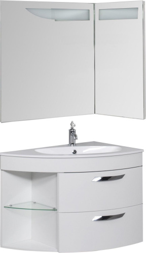 Тумба с раковиной De Aqua Трио Люкс 00197202 88х54х64 подвесная цвет белый - фото 5