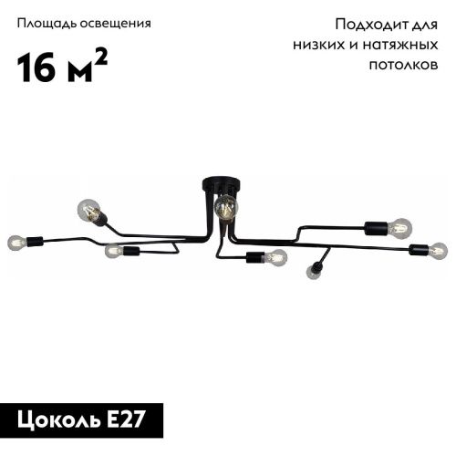 Люстра потолочная Illumico IL2000 IL2000-8C-05 BK - фото 2