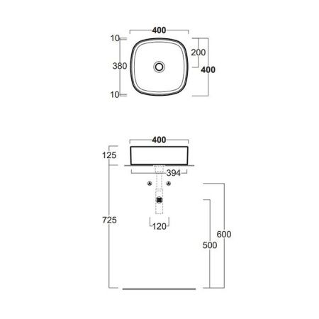 Раковина керамическая Simas Fori FO03bi 40 см накладная цвет белый без отверстий под смеситель