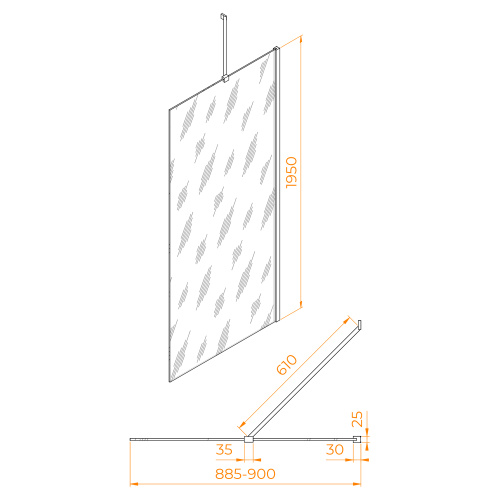 Боковая стенка RGW 06221409-11 90х195 стекло прозрачное профиль хром глянцевый - фото 2 Боковая стенка RGW 06221409-11 90х195 стекло прозрачное профиль хром глянцевый - фото 2