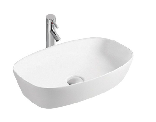Раковина из сантехнического фарфора Sintesi SIN-LVB-APP-405 60х39 накладная цвет белый - фото 2