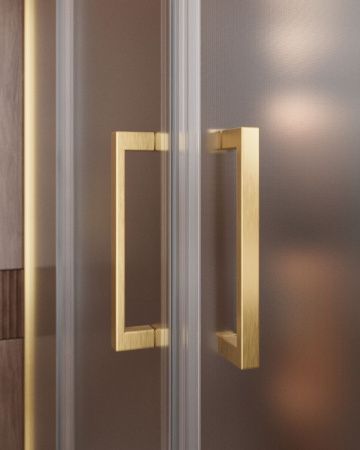 Душевой уголок Cezares MOLVENO MOLVENO-AH-21-90+20-P-BORO 110х90 стекло рифленое профиль золото без поддона