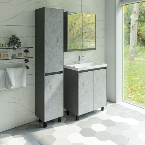 Зеркало-шкаф Stella Polar Кибела SP-00001044 70х16х70 подвесной цвет серый - фото 3 Зеркало-шкаф Stella Polar Кибела SP-00001044 70х16х70 подвесной цвет серый - фото 3