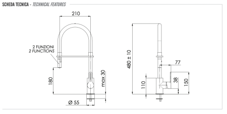Смеситель для кухни Remer Energy EY541 на мойку хром