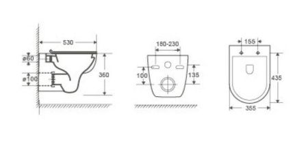 Унитаз подвесной WeltWasser 10000003811 белый с сиденьем микролифт безободковый душевой смыв