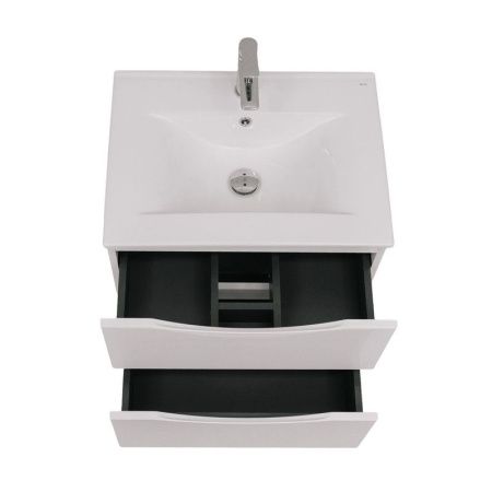 Раковина из сантехнического фарфора Bond Cube S05-600 60х50 встраиваемая цвет белый 1 отверстие под смеситель