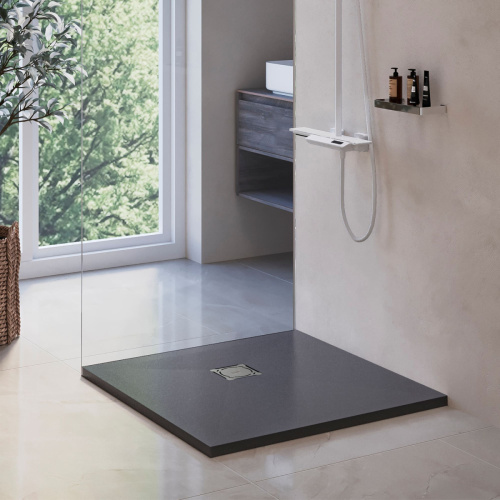 Душевой поддон из искусственного камня RGW Stone Tray (Стоун Трей) 16152075-02 75х75 серый без ножек - фото 3