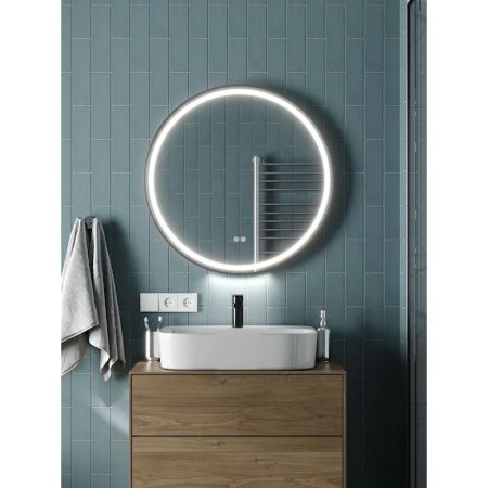 Зеркало с подсветкой и антизапотевателем Maretti Elena EA1480R03EL 80х80 подвесное