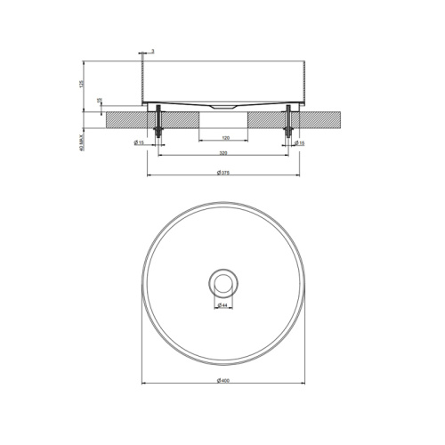 Раковина из нержавеющей стали Gessi Gessi316 54601#299 40х40 накладной цвет черный без отверстий под смеситель - фото 2