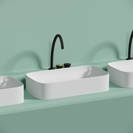 Раковина из сантехнического фарфора Ceramica Nova ELEMENT CN6054MW 70х40 накладная цвет белый без отверстий под смеситель