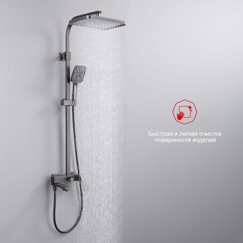 Душевая стойка Raglo R01.24.09 настенная цвет графит - фото 4